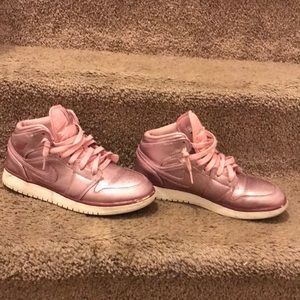 Metallic pink air Jordans